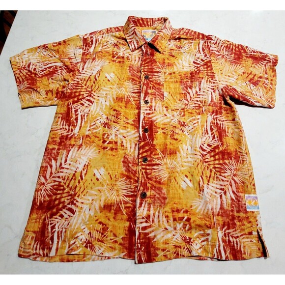 Margaritaville It's 5 O'clock Somewhere 100% Silk Hawaiian Floral Shirt NWOT - Picture 2 of 11